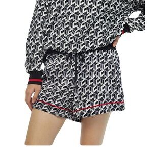 MCM UNISEX CUBIC MONOGRAM SILK SATIN SHORTS